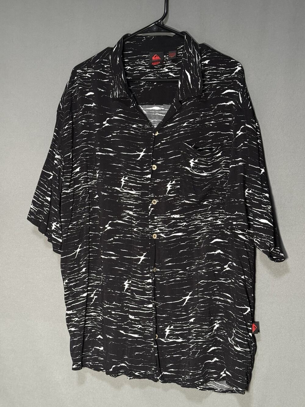 Quiksilver x Stranger Things Veinscose Button Up Shirt Black MENS XXL